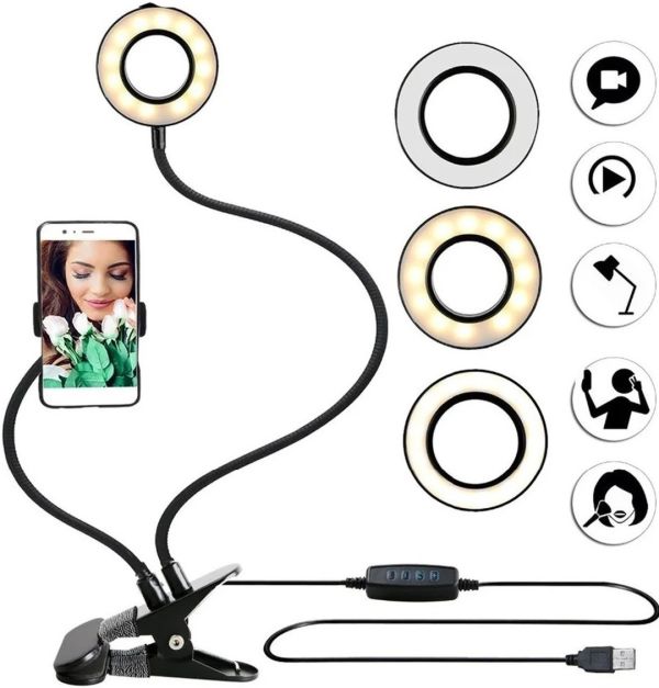 Flexible Leg Holder for Mobile Phone with LED Backlight Professional Live Streaming
