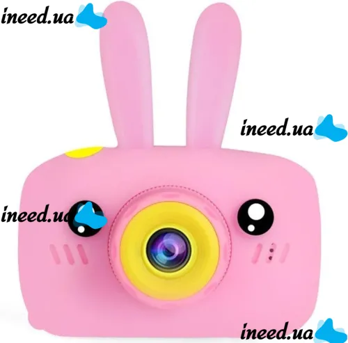 Дитячий акумуляторний фотоапарат DVR Baby Camera XL - 500R зайчик, Дитяча цифрова камера 7688 600mAh, цифровий фотоапарат для дітей Рожевий