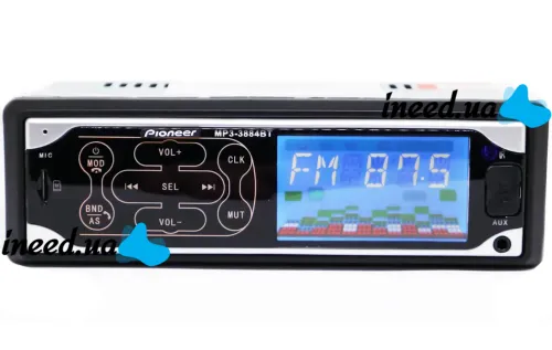 Car stereo ISO Pioneer MP3-3884 car stereo with touch buttons