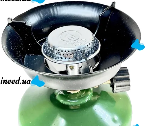 Iksa MoCamp 203 Green Camping Gas Burner with Piezo Ignition, Portable Mini Cooking Stove, Picnic and Camping Balloon Green