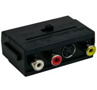 Универсальный переходник SH-3009 SCART-3 RCA+S-VIDEO с переключателем, Аудио видео адаптер 21 пин скарт на 3 тюльпана для телевизора и приставки