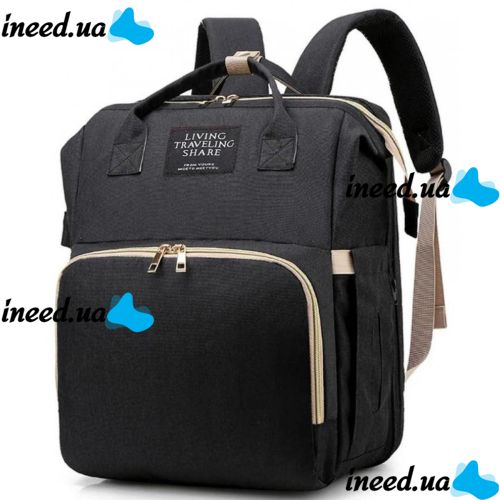 Bag Backpack Crib for Moms 3 in 1 Living Traveling Share R053 Baby Travel Bed-Bag Black Black