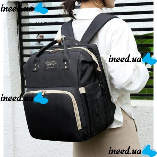 Bag Backpack Crib for Moms 3 in 1 Living Traveling Share R053 Baby Travel Bed-Bag Black Black