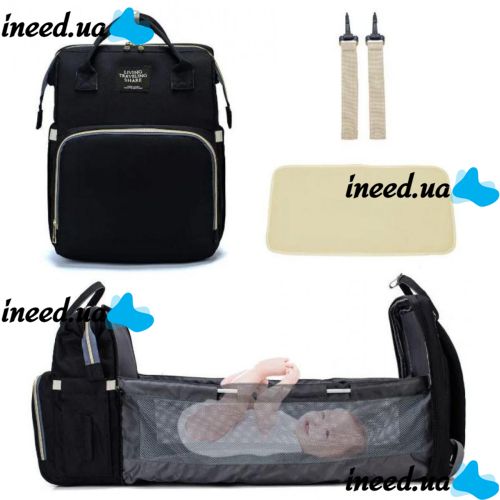 Bag Backpack Crib for Moms 3 in 1 Living Traveling Share R053 Baby Travel Bed-Bag Black Black