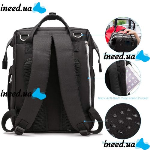 Bag Backpack Crib for Moms 3 in 1 Living Traveling Share R053 Baby Travel Bed-Bag Black Black