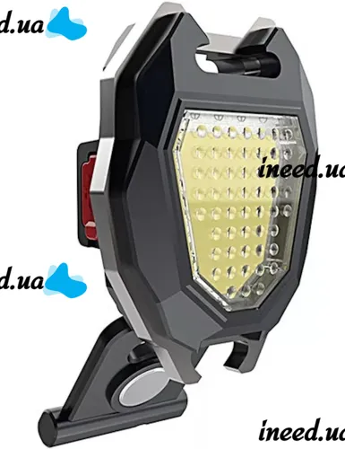 Нагрудний акумуляторний LED ліхтарик брелок Police Lamp W5144 з прикурювачем і свистком, похідний ліхтар із запальничкою і брелоком 7 режимів від USB