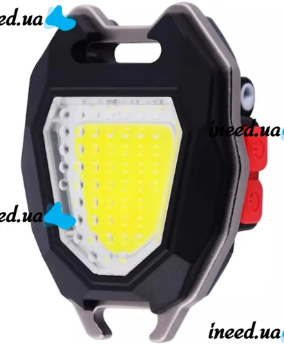 Нагрудний акумуляторний LED ліхтарик брелок Police Lamp W5144 з прикурювачем і свистком, похідний ліхтар із запальничкою і брелоком 7 режимів від USB