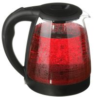 Domotec MS-820 glass electric kettle black flower Black 2000W 2 L, electric kettle with backlight