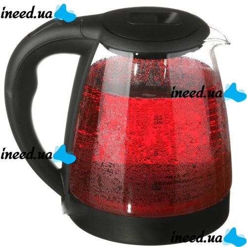 Domotec MS-820 glass electric kettle black flower Black 2000W 2 L, electric kettle with backlight