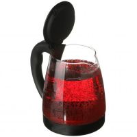 Domotec MS-820 glass electric kettle black flower Black 2000W 2 L, electric kettle with backlight
