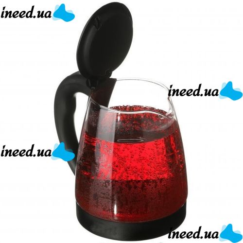 Domotec MS-820 glass electric kettle black flower Black 2000W 2 L, electric kettle with backlight