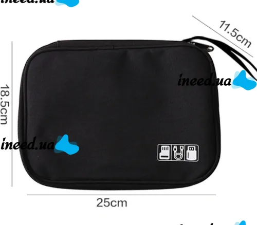 Дорожная сумка органайзер Travel Digital Bag для хранения кабелей, зарядок повербанка, Многофункциональный бокс для цифровых аксессуаров Черный