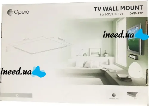 Universal Wall Mount Bracket for TV Tuner Opera DVD-17P up to 8 kg, Hinged Holder Shelf Mount for T2 on the wall 36x25x3 cm for TV