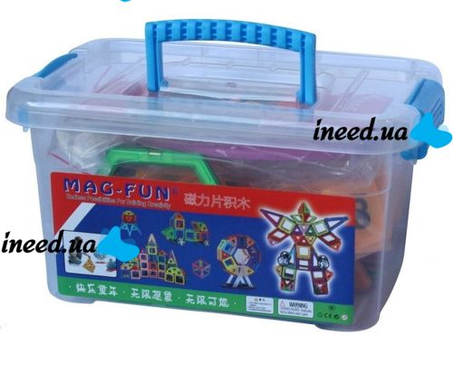 120 parts Children's Magnetic Constructor Mag Block MG-120 multi-colored 3D constructor in a plastic box, Developing a game set for children