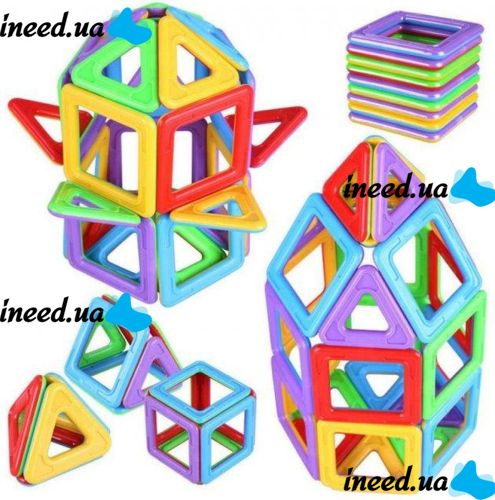120 parts Children's Magnetic Constructor Mag Block MG-120 multi-colored 3D constructor in a plastic box, Developing a game set for children