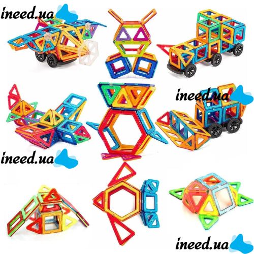 36 parts Children's Magnetic Constructor Mag Block MG-36 multi-colored constructor in a plastic box