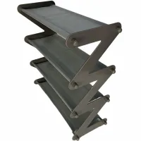 Складна етажерка полиця для зберігання взуття Z-Shared Shoe Rack YH8802-4 на 4 полиці, Побутова стійка органайзер YH-8802 для речей і взуття кавова