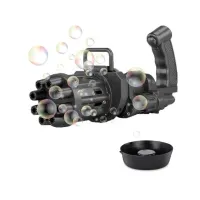 Игрушечный детский пистолет пулемет для создания мыльных пузырей Electric Bubble Gun Blaster 20 см, пистолет-пулемет для детей batlinggun Черный