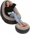 Inflatable sofa with pouf Air Sofa Intex 68564, inflatable velour armchair with pouf SF-936