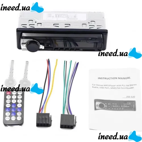 Universal Bluetooth Pioneer JSD-520 Bluetooth Car stereo player with USB and SD, Car stereo player with remote control in the car Black