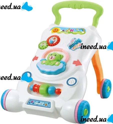 Children's Educational Walker Wheelchair Qichun Toys 696-R15 2in1, Children's Walker Children Music Walker on Wheels with Musical Effects for Children