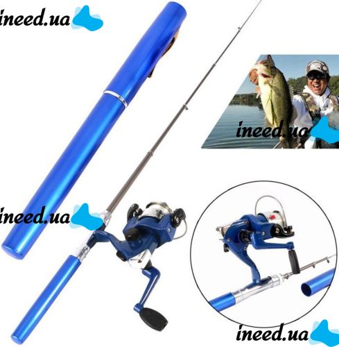 Kit Pocket Fishing Rod Handle Mini Pocket Fishing Rod + Reel, Pocket Folding Hiking Mini FishPen