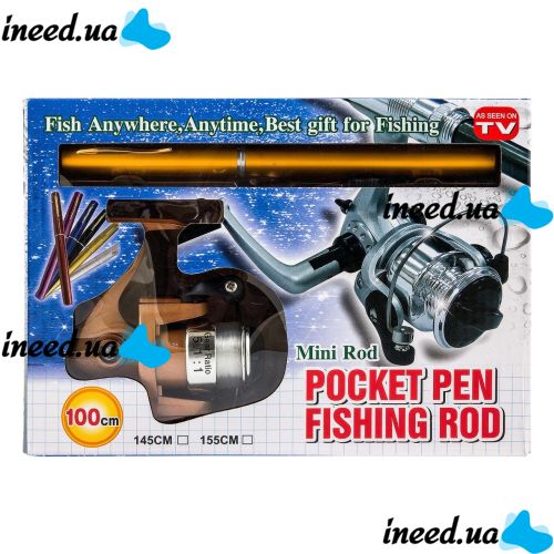 Kit Pocket Fishing Rod Handle Mini Pocket Fishing Rod + Reel, Pocket Folding Hiking Mini FishPen
