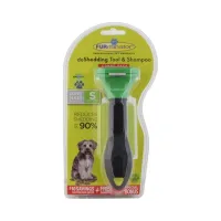 Фурминатор 4.5 см для вичісування підшерстя у собак і кішок, щітка FURminator для чищення шерсті тварин 4.5 см з кнопкою, для грумінгу котів Зелена
