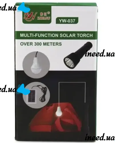 Ручний акумуляторний ліхтарик X-Balog BL YW-037 3W з гнучкою LED лампою і сонячною панеллю Туристичний ліхтар Power Bank Yawang для кемпінгу Чорний