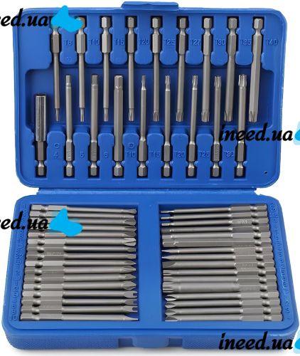 Набір магнітних насадок Socket Set AND ES-50 комплект з 49 односторонніх подовжених біт 75 мм з подовжувачем в кейсі для викруток і шуруповерта