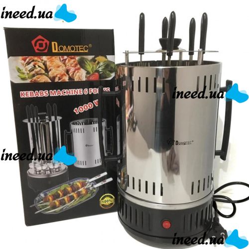 Vertical electric kebab maker Domotec MS-7781 1000W for 6 skewers Black electric kebab maker black