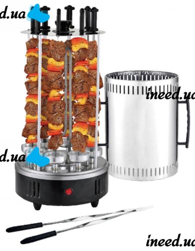 Vertical electric kebab maker Domotec MS-7781 1000W for 6 skewers Black electric kebab maker black