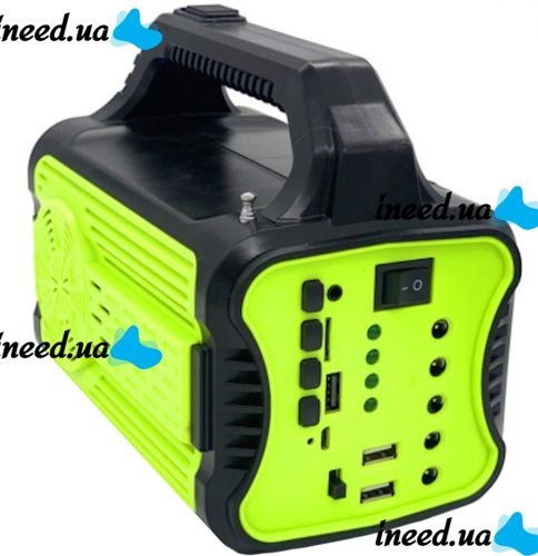 Автономна сонячна станція GDPlus GD-8076 ліхтар колонка з функцією Power Bank, Bluetooth, FM радіо, MP3 і 4 LED лампочки з сонячною панеллю