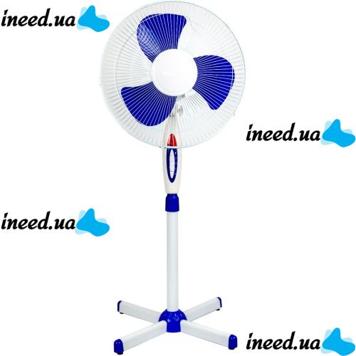 Напольный вентилятор Opera OP-1619 40 см stand fan 16" 40W с регулировкой высоты, Бесшумный вентилятор Опера 40Вт на пол 3 скорости Белый