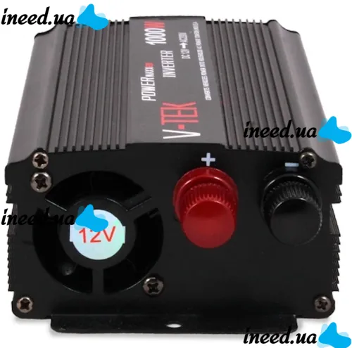 Автомобильный инвертор V-TEK PowerMaxx SSK-1000W 12V-220V, Авто преобразователь напряжения тока 12В 1000Вт от прикуривателя и аккумулятора Черный