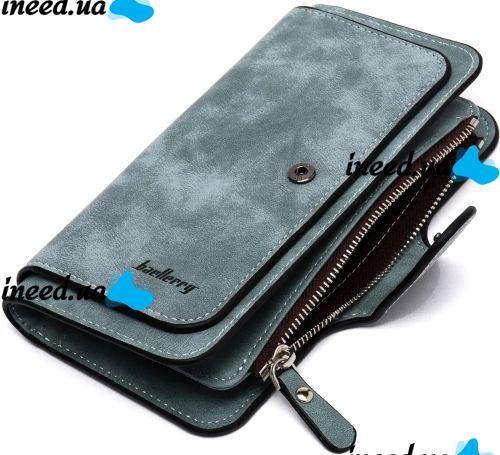 Жіночий замшевий гаманець Baellerry Forever N2345 Blue Jeans жіноче міні портмоне на 10 відділень для купюр і дрібниці 19х10. 5 см блакитне