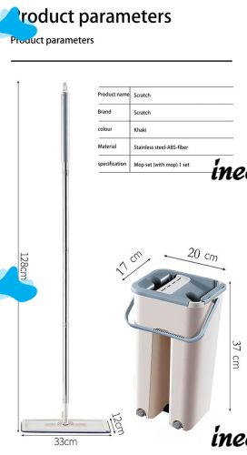 Supretto Scratch Cleaning Mop with Large Bucket and Automatic Spin, Large Self-Squeezing Spin Mop 360