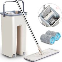 Supretto Scratch Cleaning Mop with Large Bucket and Automatic Spin, Large Self-Squeezing Spin Mop 360