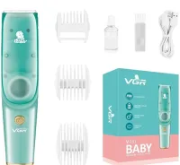 Беспроводная машинка VGR Baby V-151 Voyager для стрижки детей и младенцев с вытяжкой волос 5W с комплектом насадок детская аккумуляторная 3 насадки