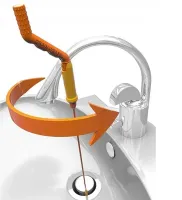 Прибор для прочистки труб канализации The Drain Weasel Plus 360 Easy Spin, Инструмент гибкий трос для чистки засоров 360 Easy Spin до 50 см 2 шт