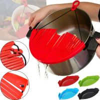 Універсальний друшляк накладка Better Strainer на каструлю від 24см до 30см для зливу води, силіконове сито для промивання продуктів з тримачем