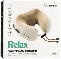 Беспроводная массажная подушка Gelius Smart Pillow Massager GP-PM001 для снятия усталости и напряжения шеи с подогревом и вибрацией на аккумуляторе