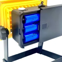 Переносний надпотужний прожектор Bailong BL-204 100W XML T6-WS Ручний акумуляторний ліхтар з поліцейською мигалкою для кемпінгу 3 режими роботи