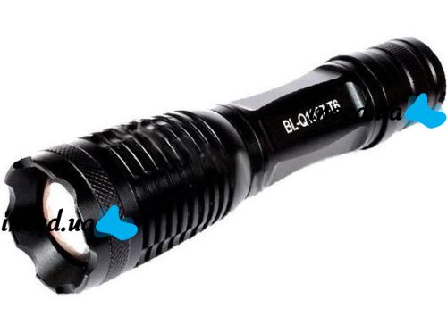 Фонарик Bailong Police BL 1837 T6 158000W ручной мощный фонарь