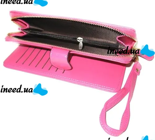 Жіночий гаманець Baellerry Elect New 3846 Pink 20x10 см з відділенням для телефону, жіноче портмоне клатч на 16 відділень для купюр і монет Рожевий