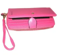 Жіночий гаманець Baellerry Elect New 3846 Pink 20x10 см з відділенням для телефону, жіноче портмоне клатч на 16 відділень для купюр і монет Рожевий