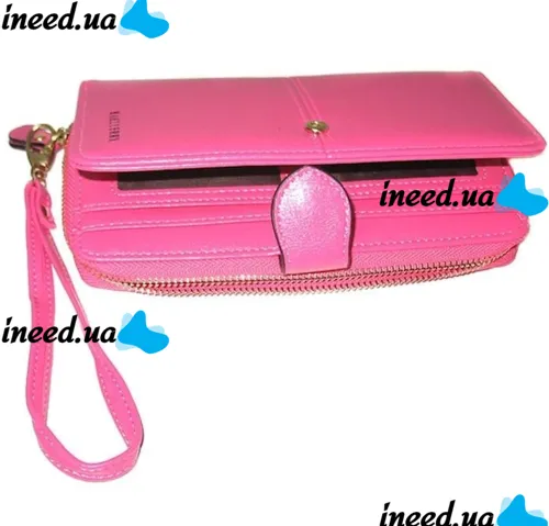 Жіночий гаманець Baellerry Elect New 3846 Pink 20x10 см з відділенням для телефону, жіноче портмоне клатч на 16 відділень для купюр і монет Рожевий