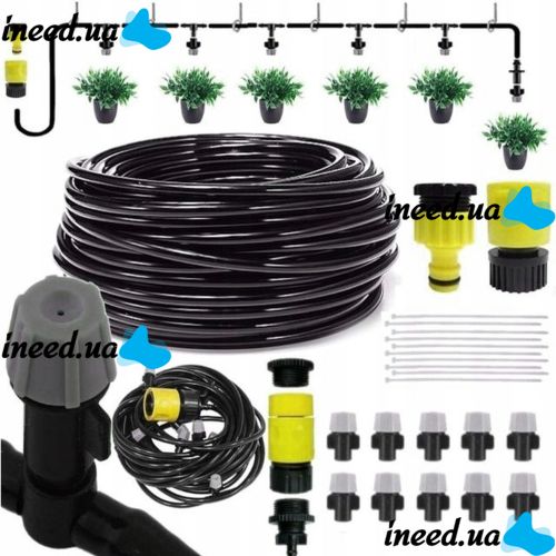 Садовый туманообразователь 10 м Patio Mist Mistcooling Kit BD-182 Автоматическая система капельного полива, оросительная система, автополив Muciakie