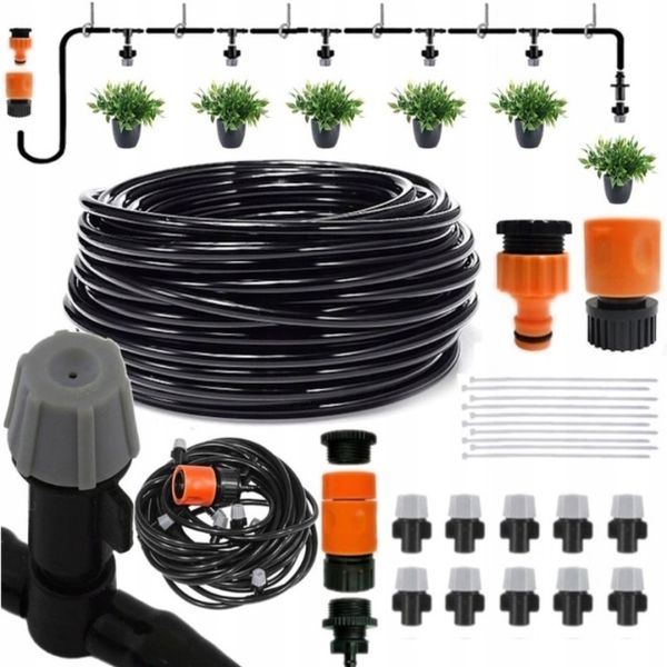 Garden Fogger 10m Patio Mist Mistcooling Kit BD-182 Automatic Drip Irrigation System, irrigation system, Muciakie Automatic Watering