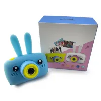 Children's Rechargeable Camera DVR Baby Camera XL-500R Bunny, Children's Digital Camera 7688 600mAh, Digital Camera for Children Blue